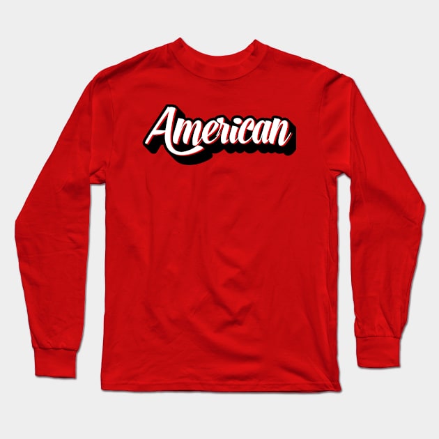 American Cursive Letter Design Long Sleeve T-Shirt by JamesBennettBeta